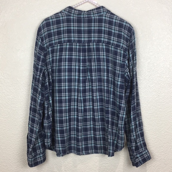 Halogen Embellished Plaid Shirt in Blue LP - Picture 7 of 8